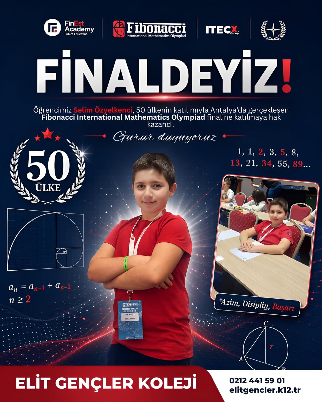 Elit Gençler Koleji Öğrencisi Uluslararası Matematik Olimpiyatı Finalinde